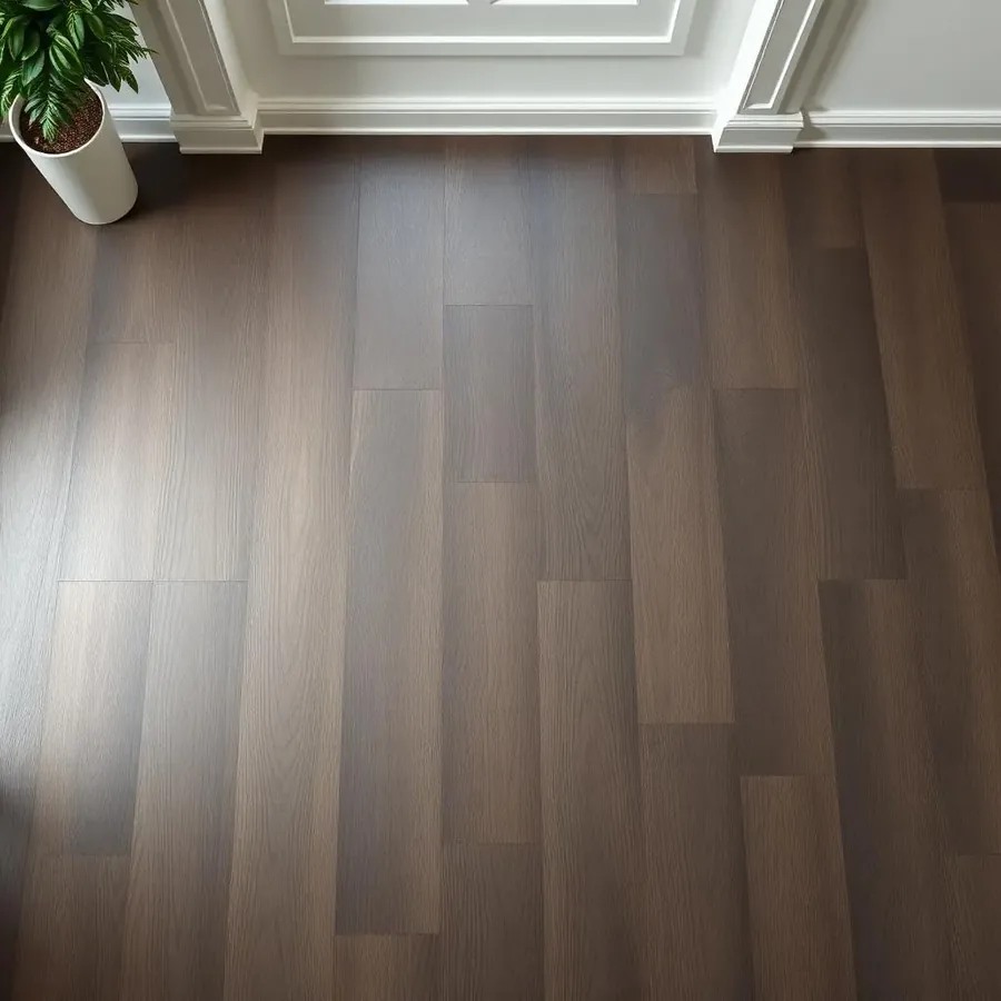 Breed plank laminaat in gerookt eiken in een moderne woning
